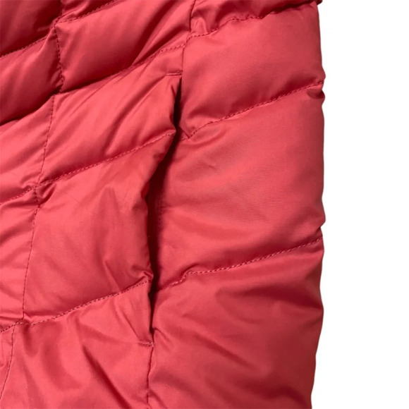 Lands End Puffer Pink Faux Fur Removable Hood Winter Jacket - Picture 6 of 16